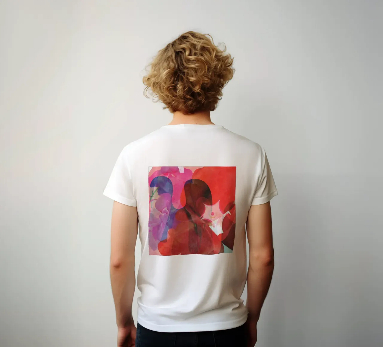 Red Abstract Shapes t-shirt da Shapes and Flowers