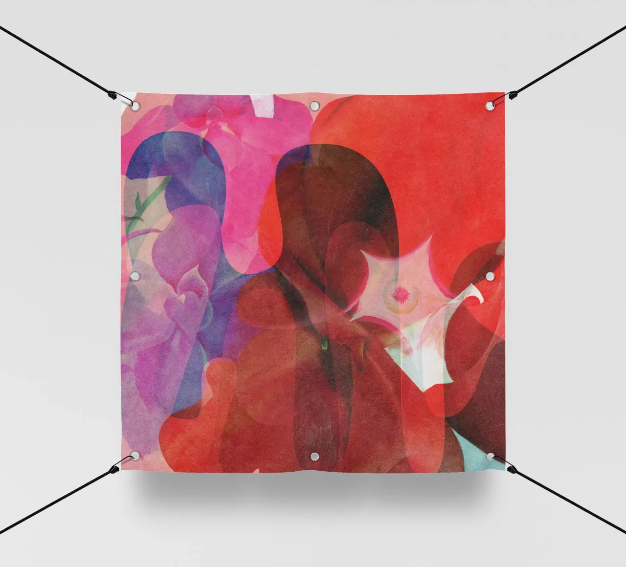 Red Abstract Shapes telo in pvc da Shapes and Flowers