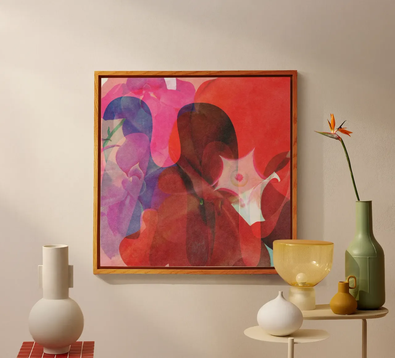 Red Abstract Shapes plexiglass da Shapes and Flowers