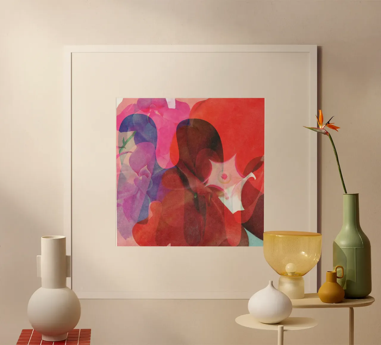 Red Abstract Shapes carta hahnemühle da Shapes and Flowers