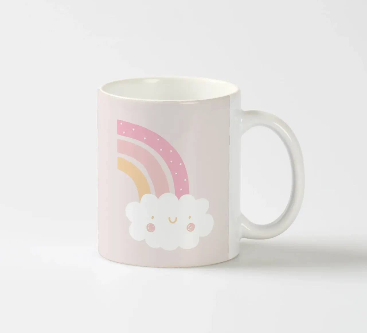 Rainbow Cloud ceramic mug by Littleleo