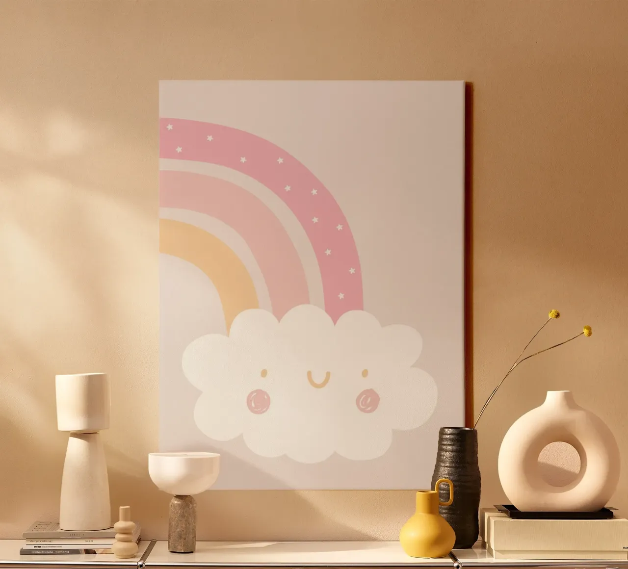 Rainbow Cloud canvas van Littleleo