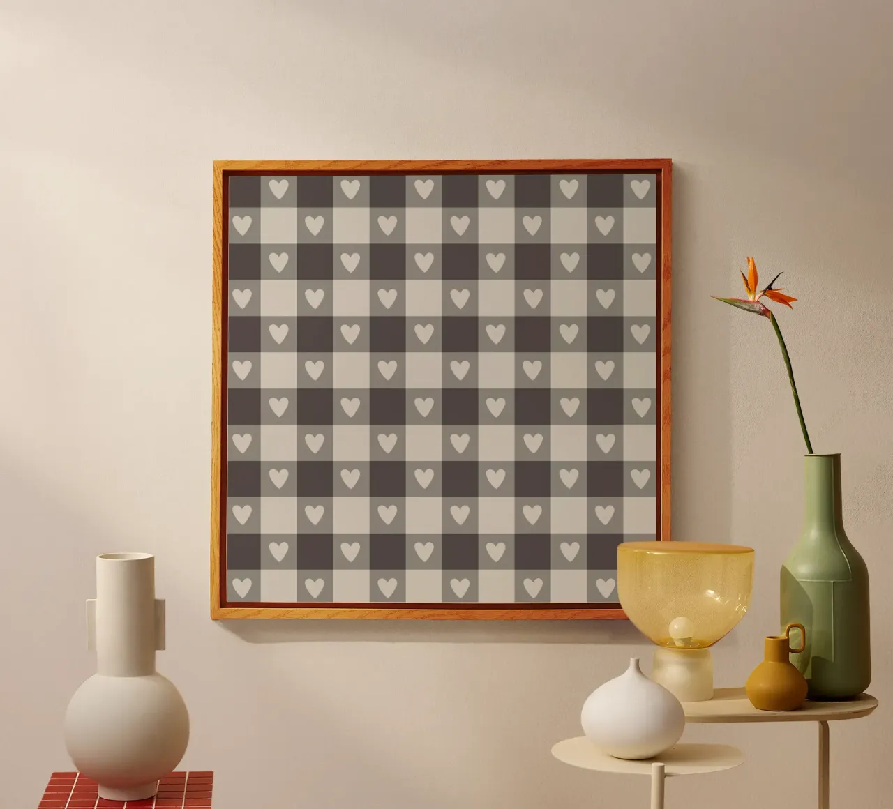 Gray Plaid Acryl-Glas von Vivi Nicolin