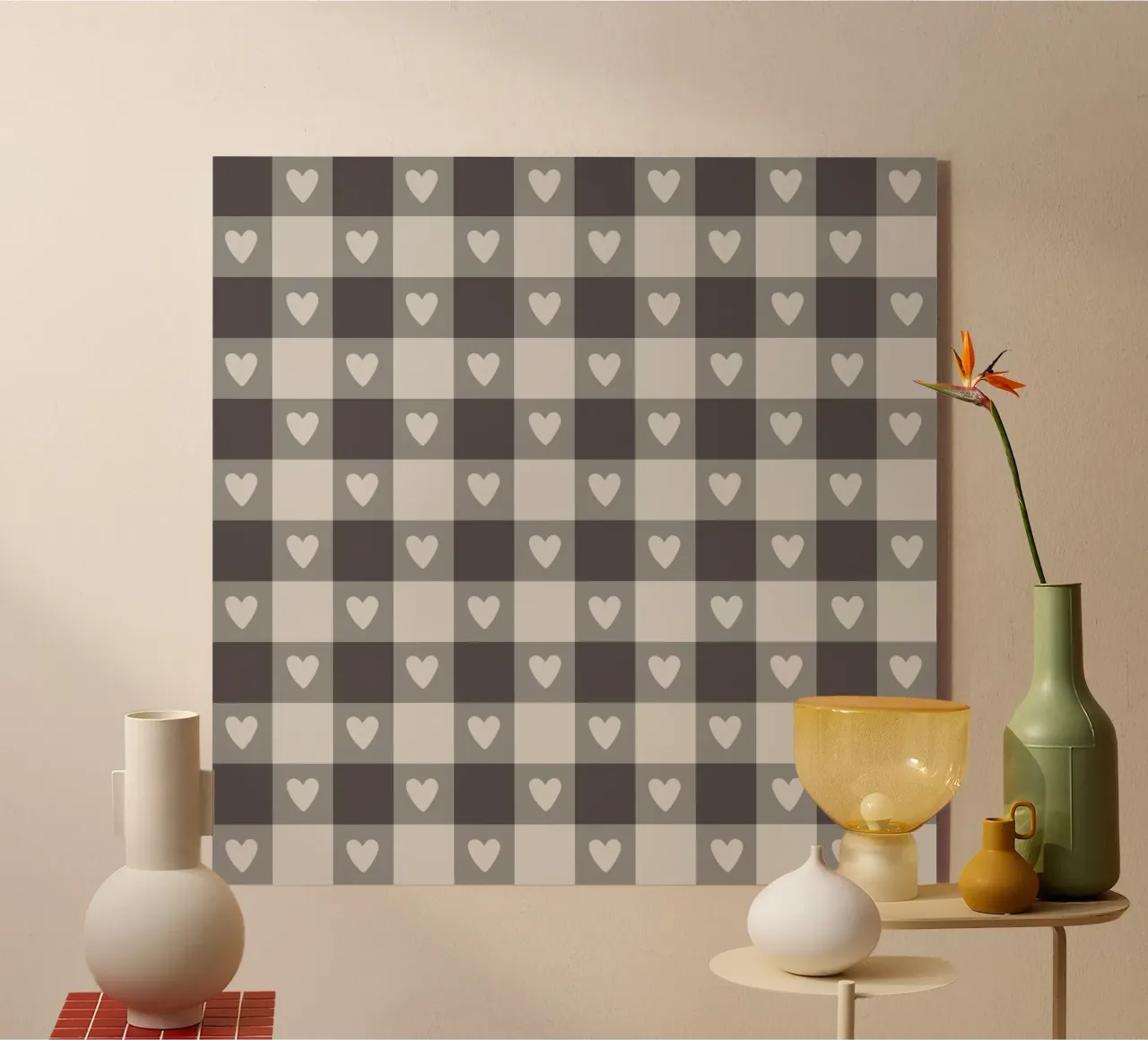 Gray Plaid Acryl-Glas von Vivi Nicolin