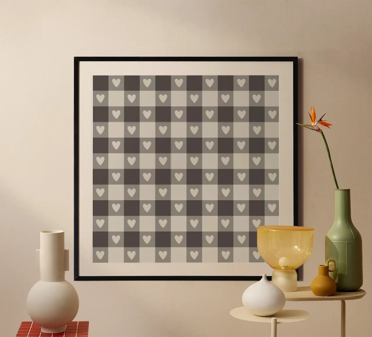 Gray Plaid poster van Vivi Nicolin