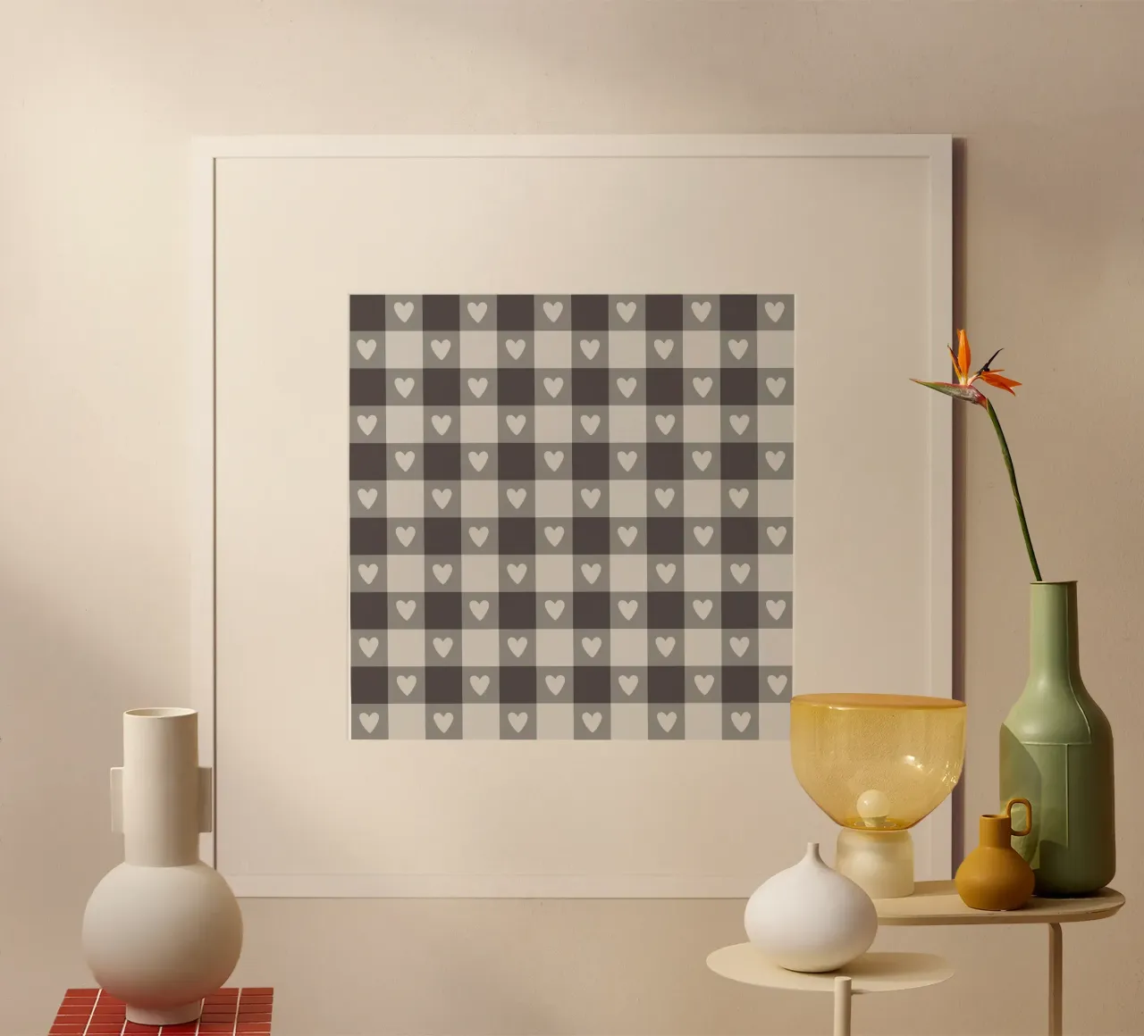 Gray Plaid poster van Vivi Nicolin