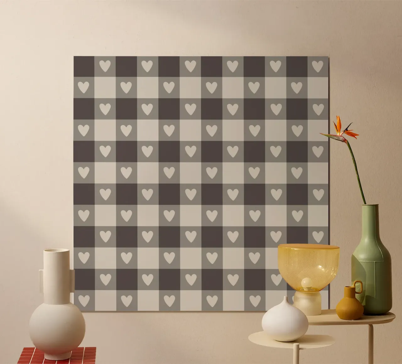 Gray Plaid poster van Vivi Nicolin