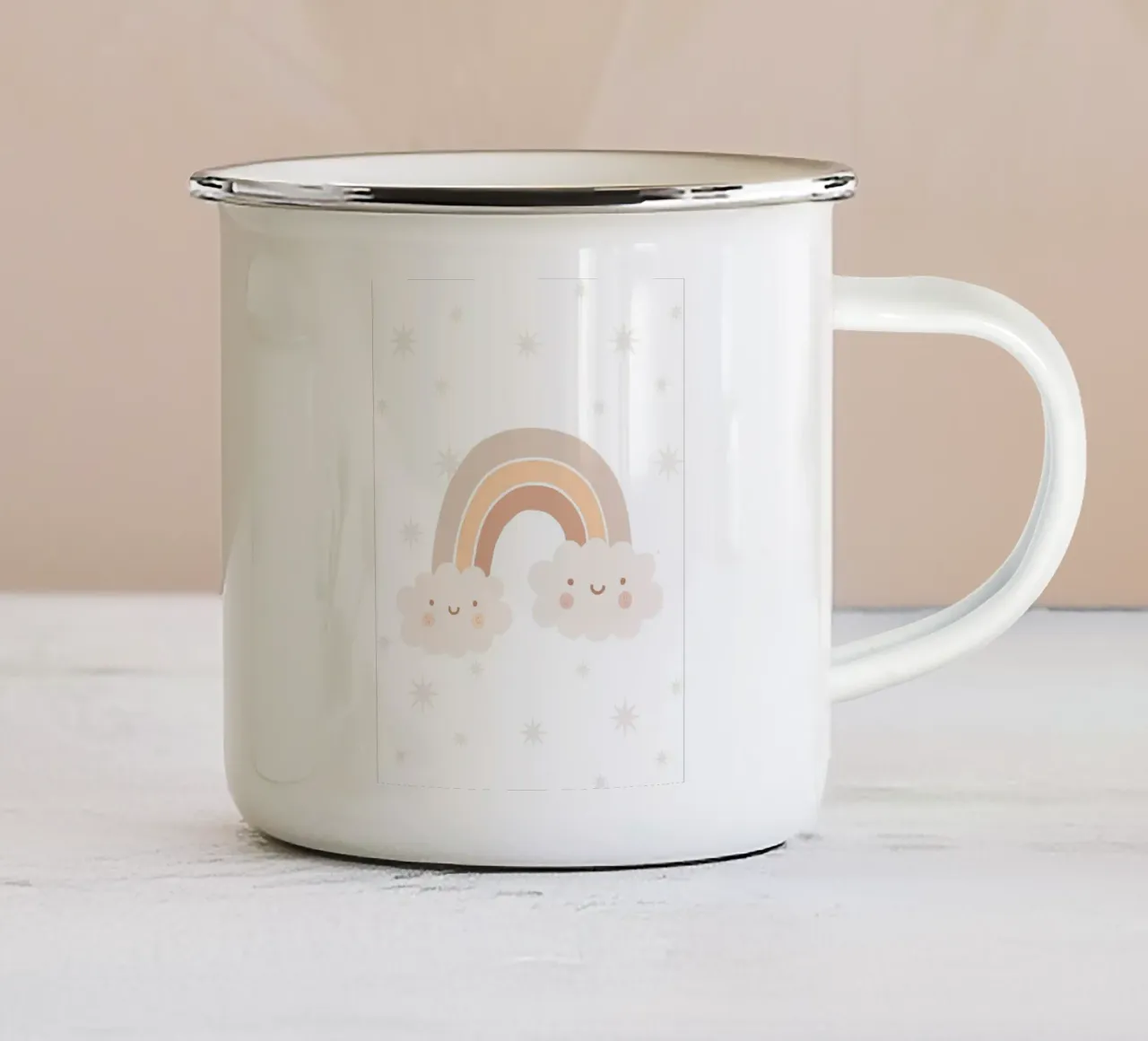 Arcobaleno sorridente tazza in smalto da Littleleo