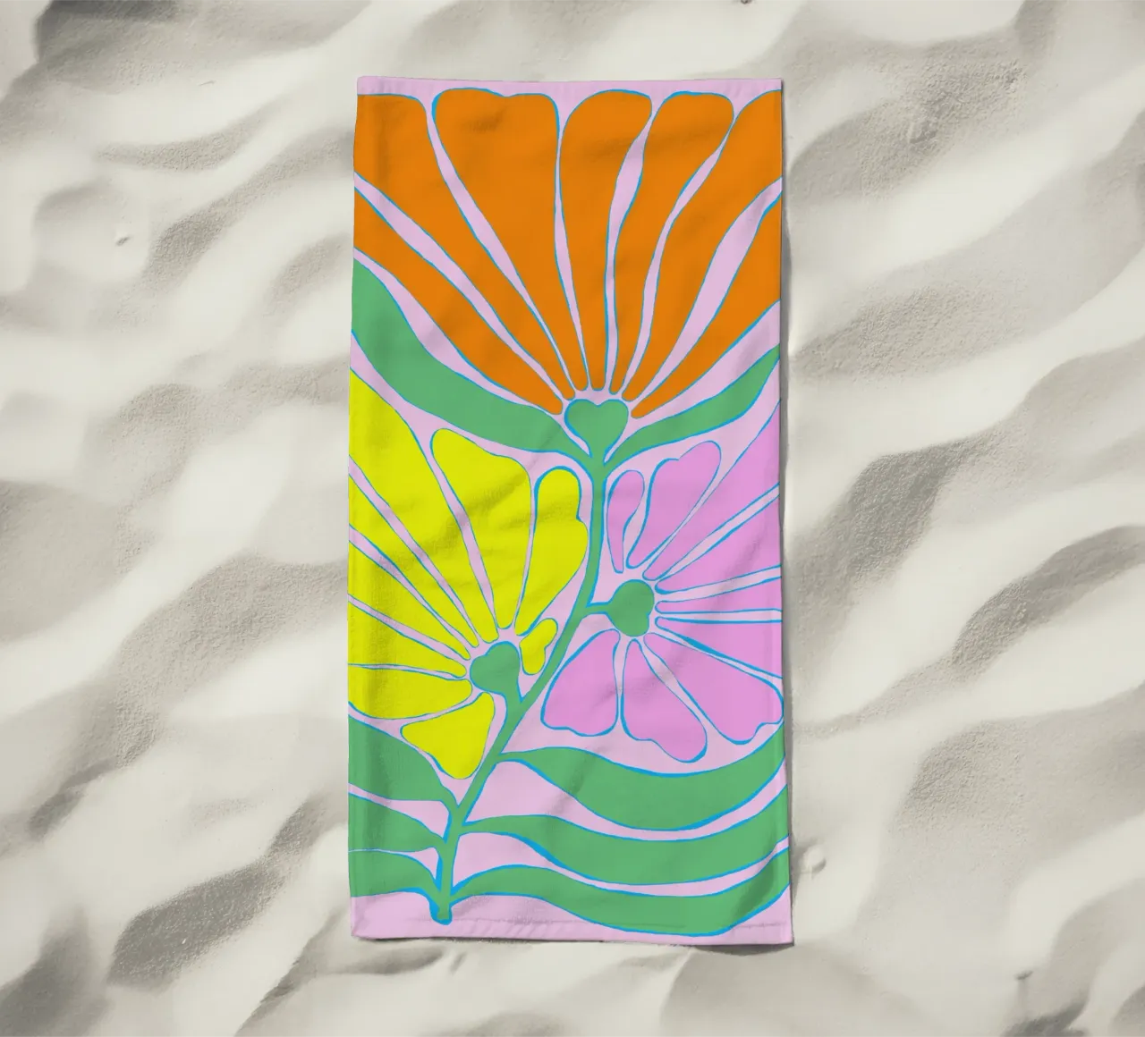 Sogni di fiori a colori telo mare da Carina Pop & Pastell