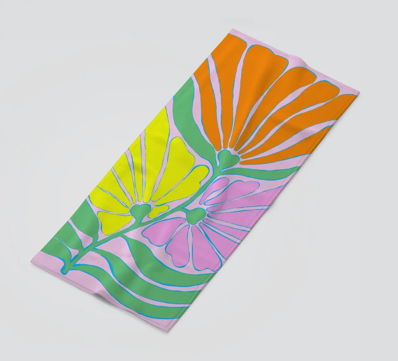 Sogni di fiori a colori telo mare da Carina Pop & Pastell