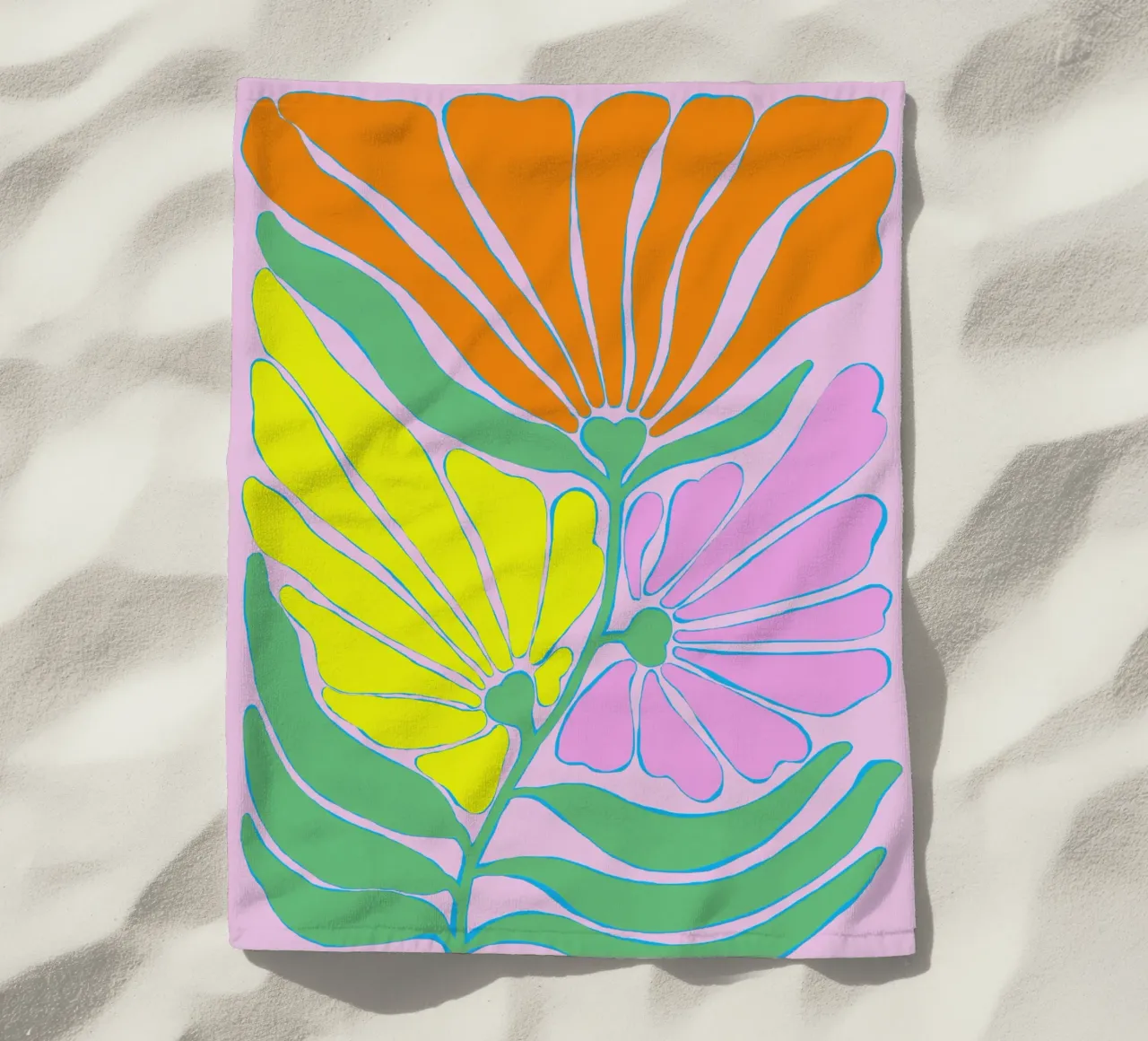 Sogni di fiori a colori telo mare da Carina Pop & Pastell