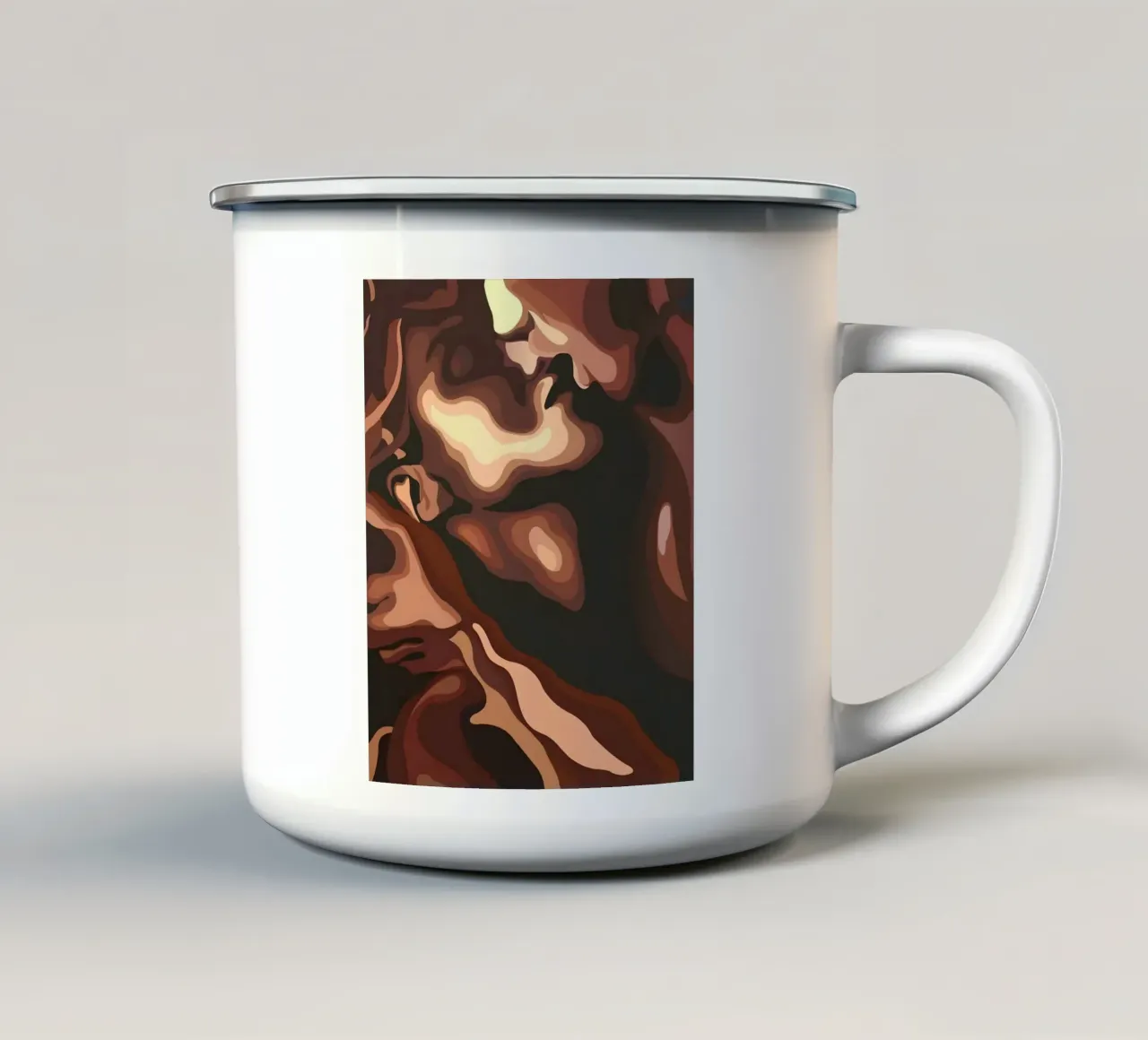 Due volti in ombra tazza in smalto da luxi&lace