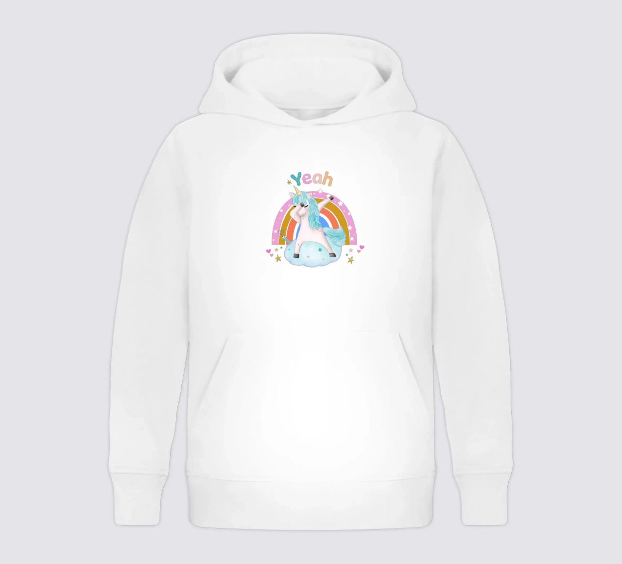 Questo unicorno balla ed è felice. Personalizzatelo felpa bambino con cappuccio da CalliLetters