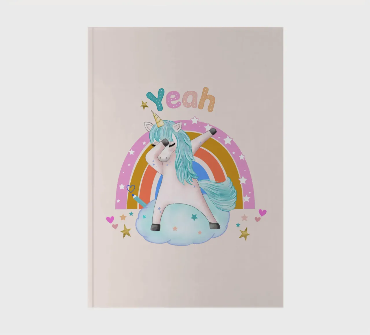 Oui, cette licorne danse et se réjouit. Personnalise-la carnet de notes de CalliLetters