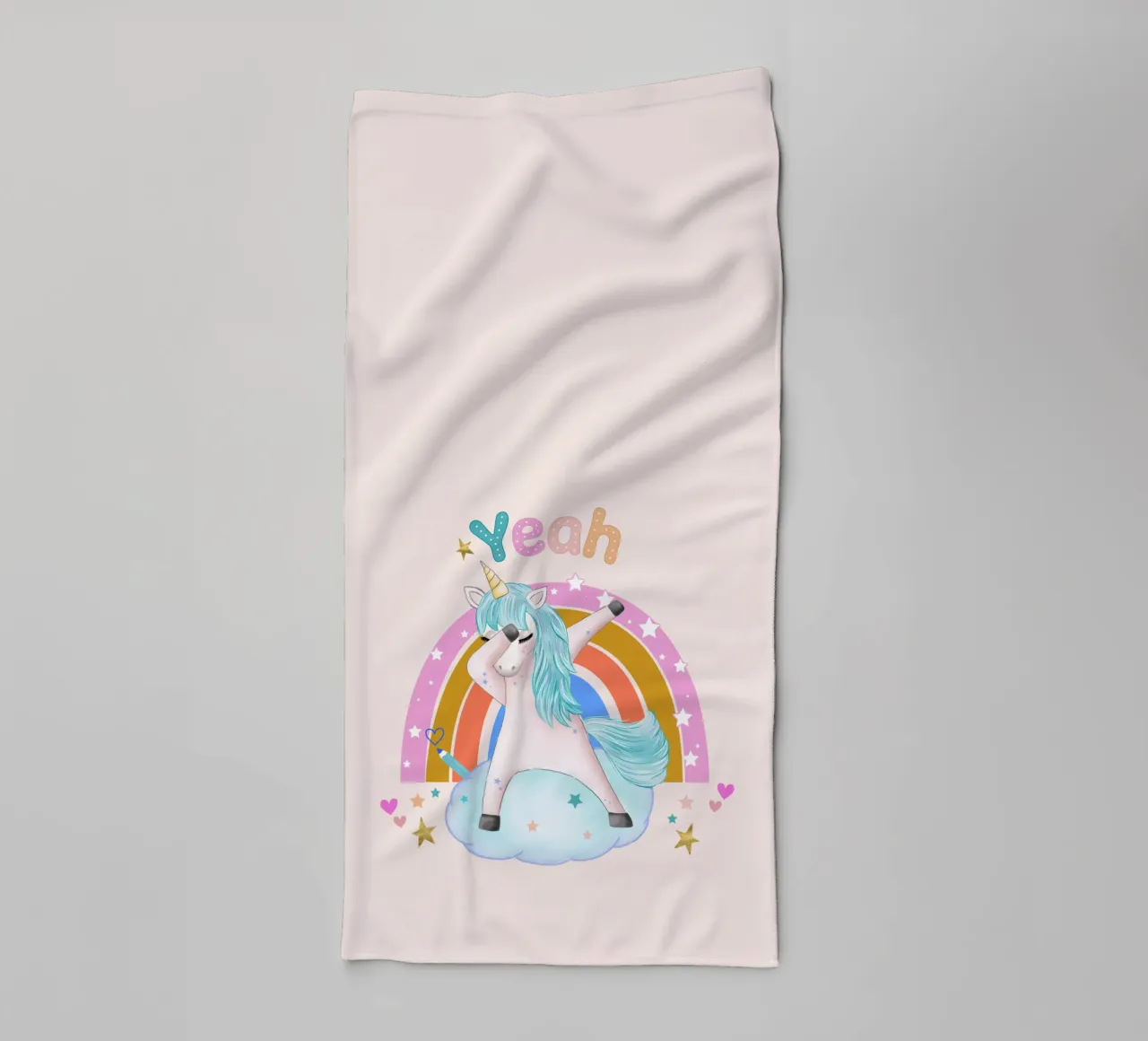 Yeah, this unicorn is dancing and happy. Personalise it towel by CalliLetters