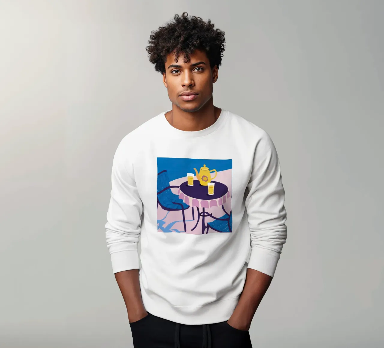 Azure Cafe Moment sweatshirt by Sky Velour