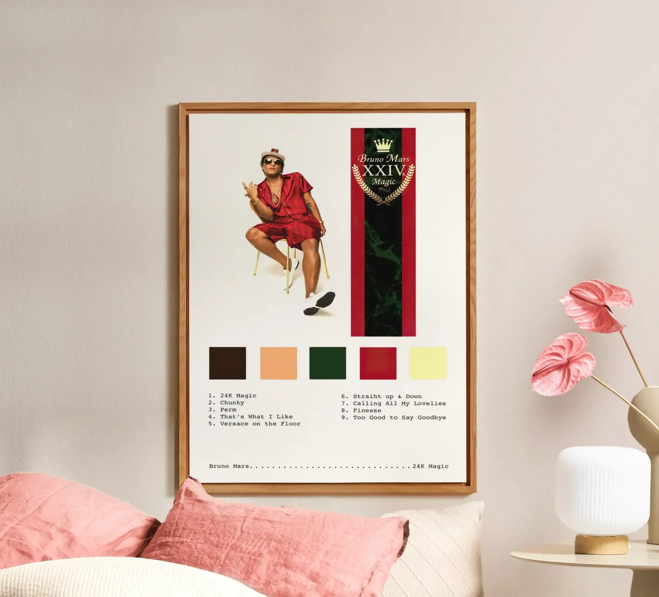 Bruno Mars 24 K Magic Tracklists alluminio dibond da Banda Neira