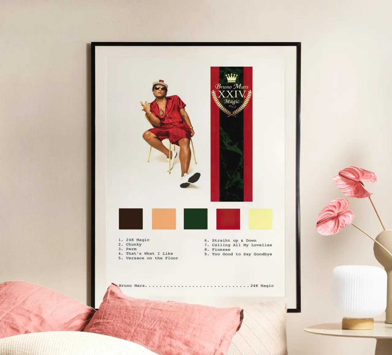 Bruno Mars 24 K Magic Tracklists carta hahnemühle da Banda Neira