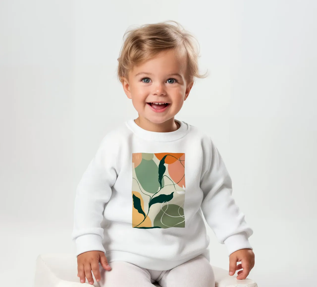 Schizzo botanico lineare felpa neonato da Sky Velour