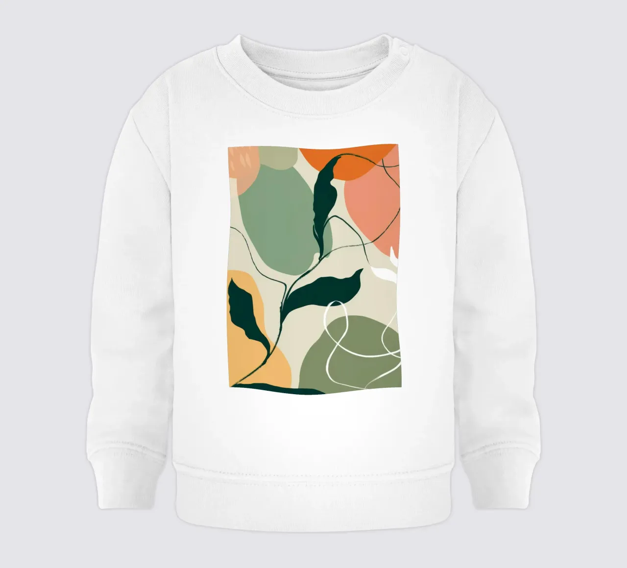 Schizzo botanico lineare felpa neonato da Sky Velour