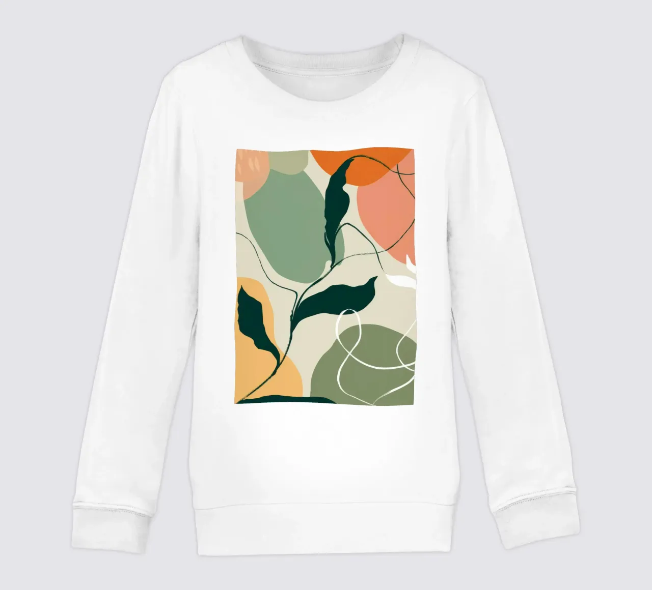 Schizzo botanico lineare felpa bambino da Sky Velour