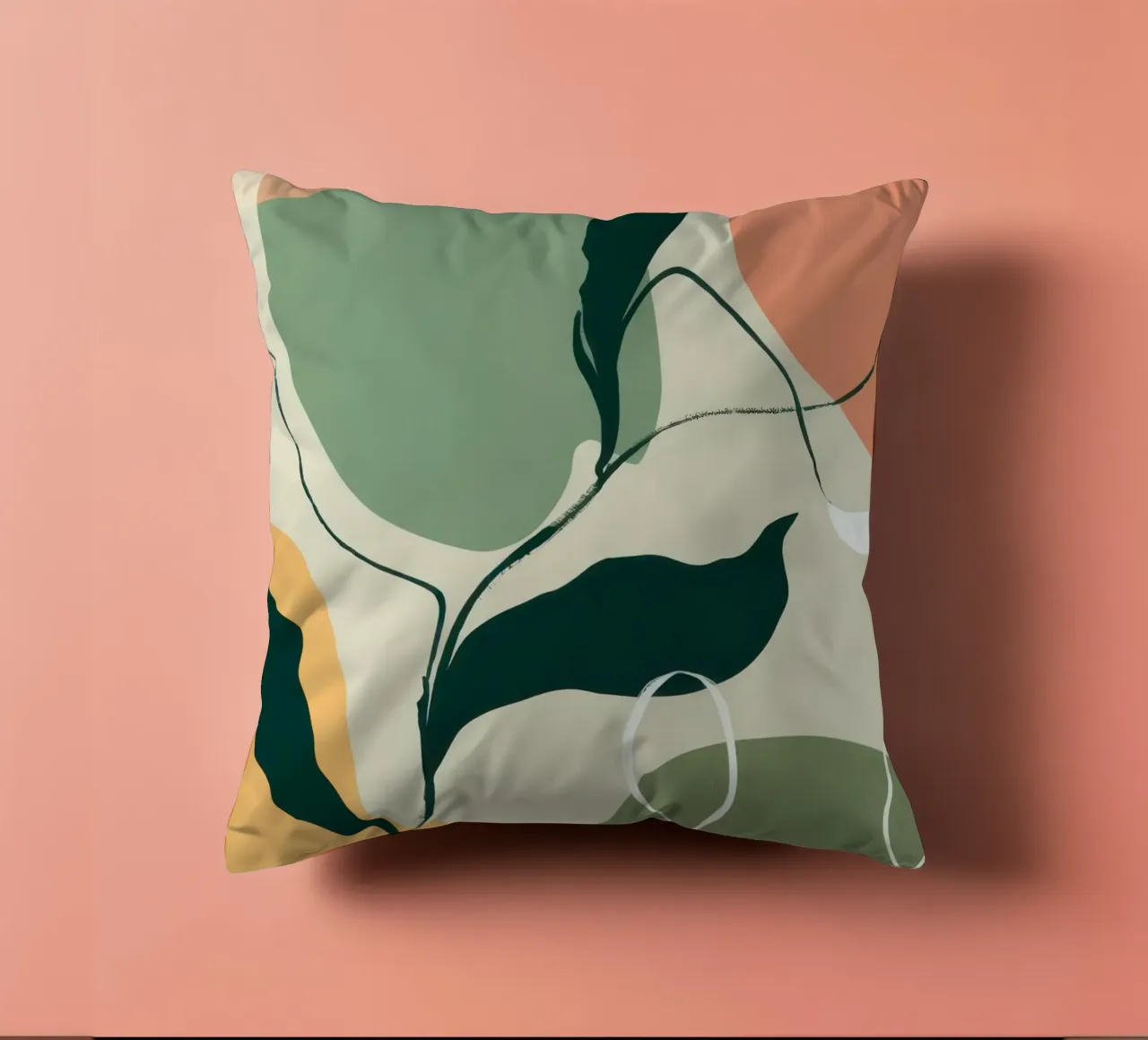 Schizzo botanico lineare cuscino da Sky Velour