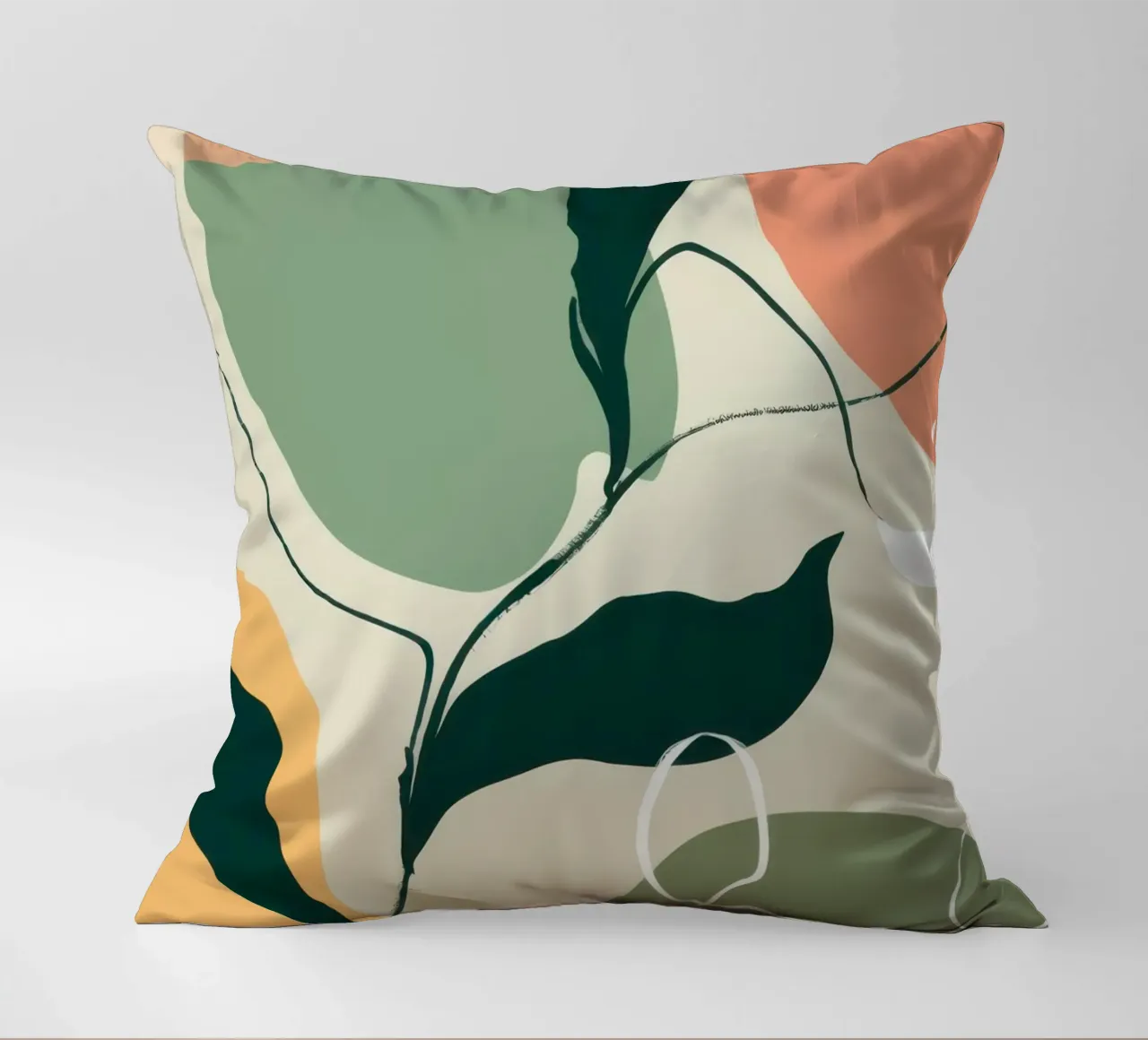 Schizzo botanico lineare cuscino da Sky Velour