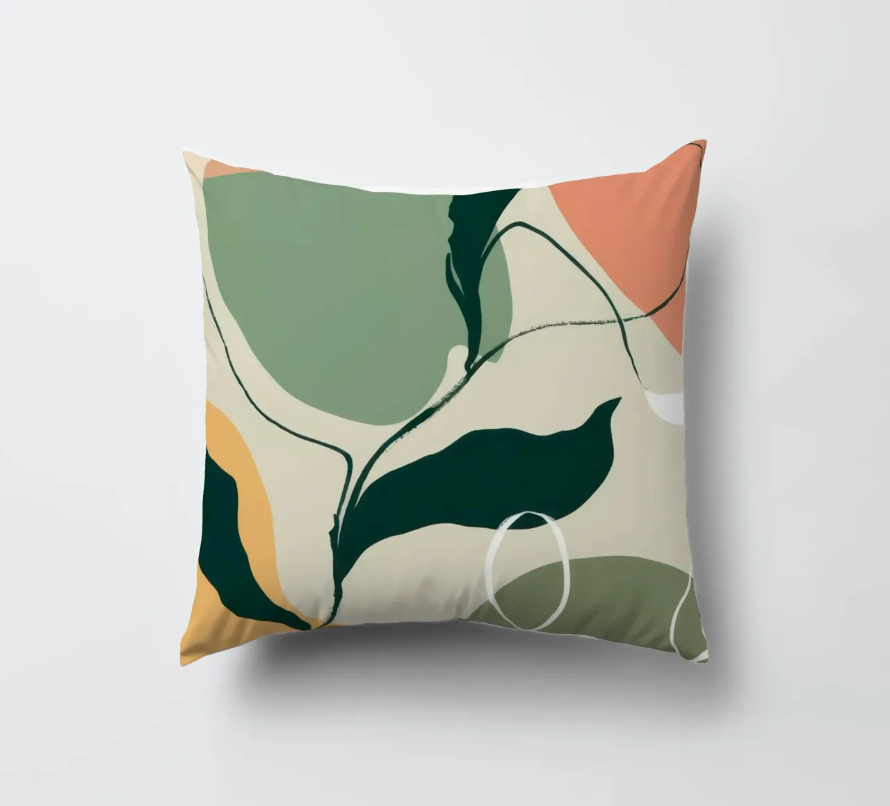 Schizzo botanico lineare cuscino da Sky Velour