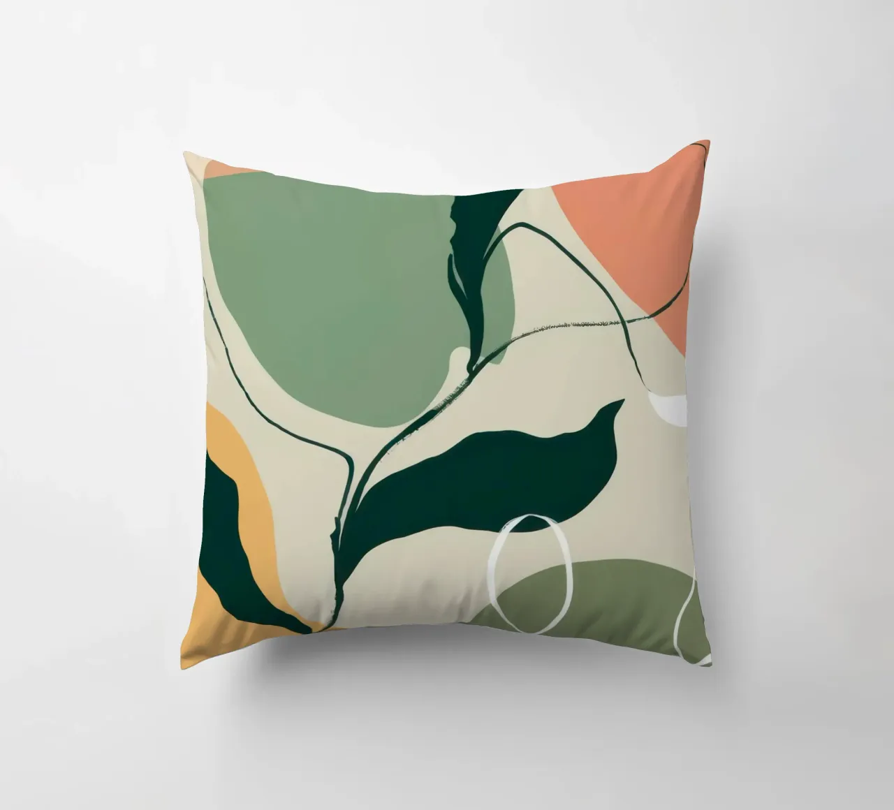 Schizzo botanico lineare cuscino da Sky Velour