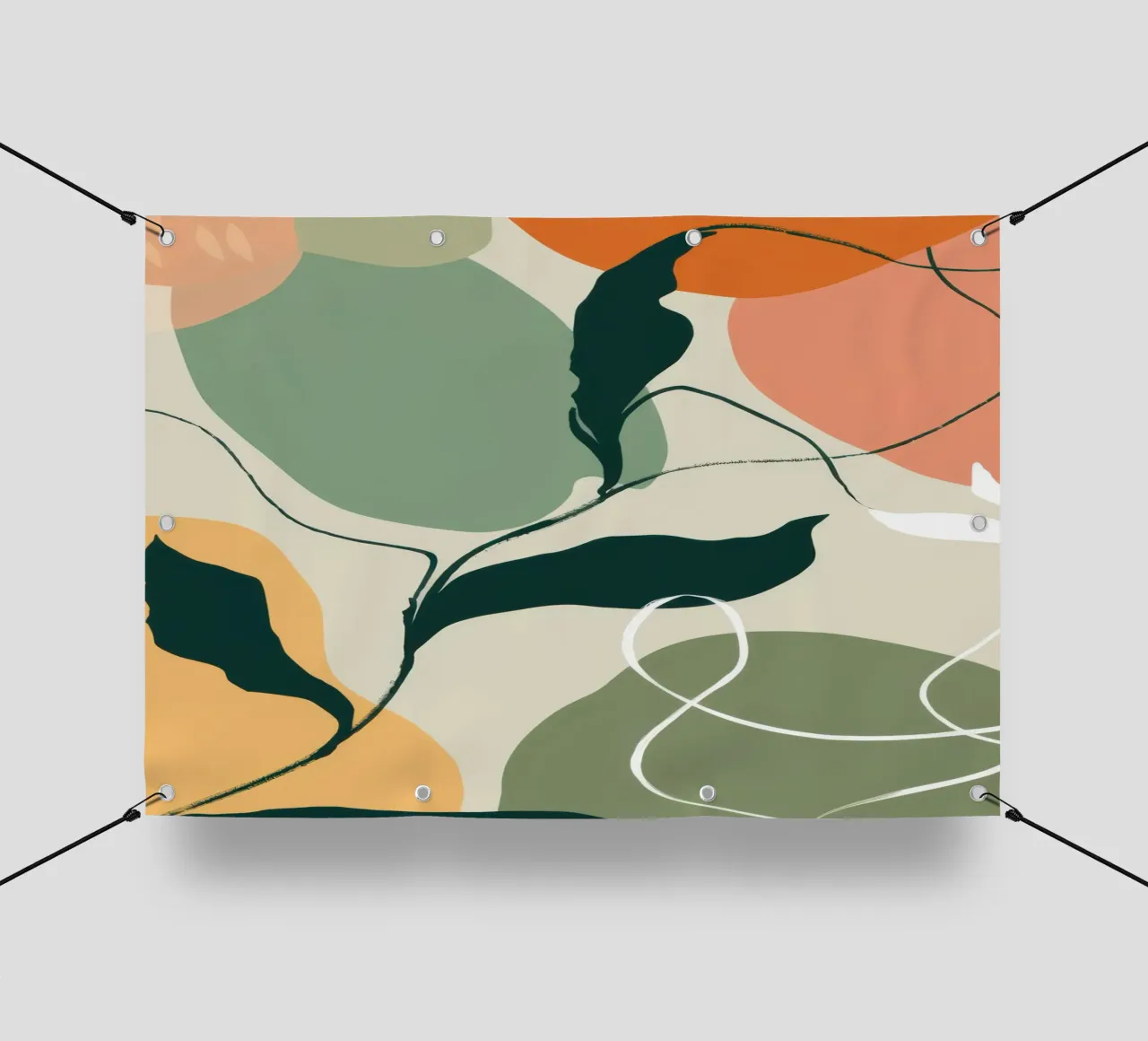 Schizzo botanico lineare telo in pvc da Sky Velour