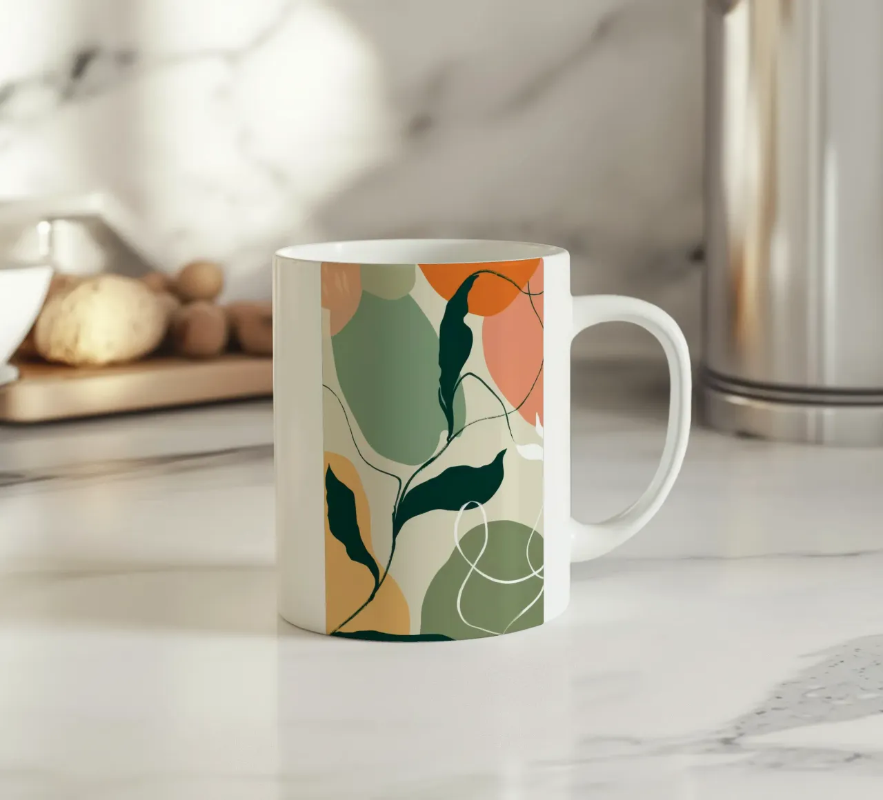 Schizzo botanico lineare tazza in ceramica da Sky Velour