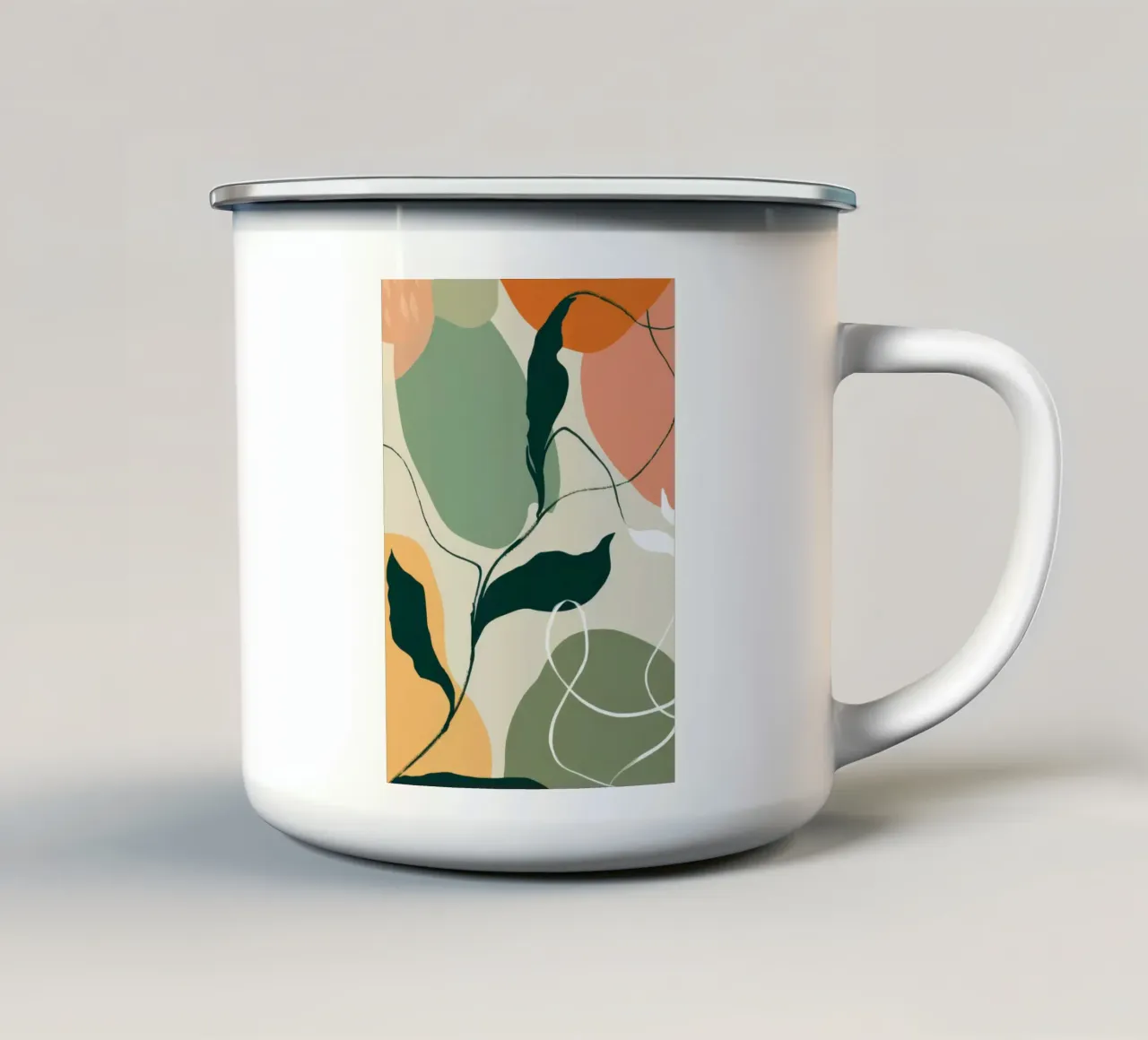 Schizzo botanico lineare tazza in smalto da Sky Velour