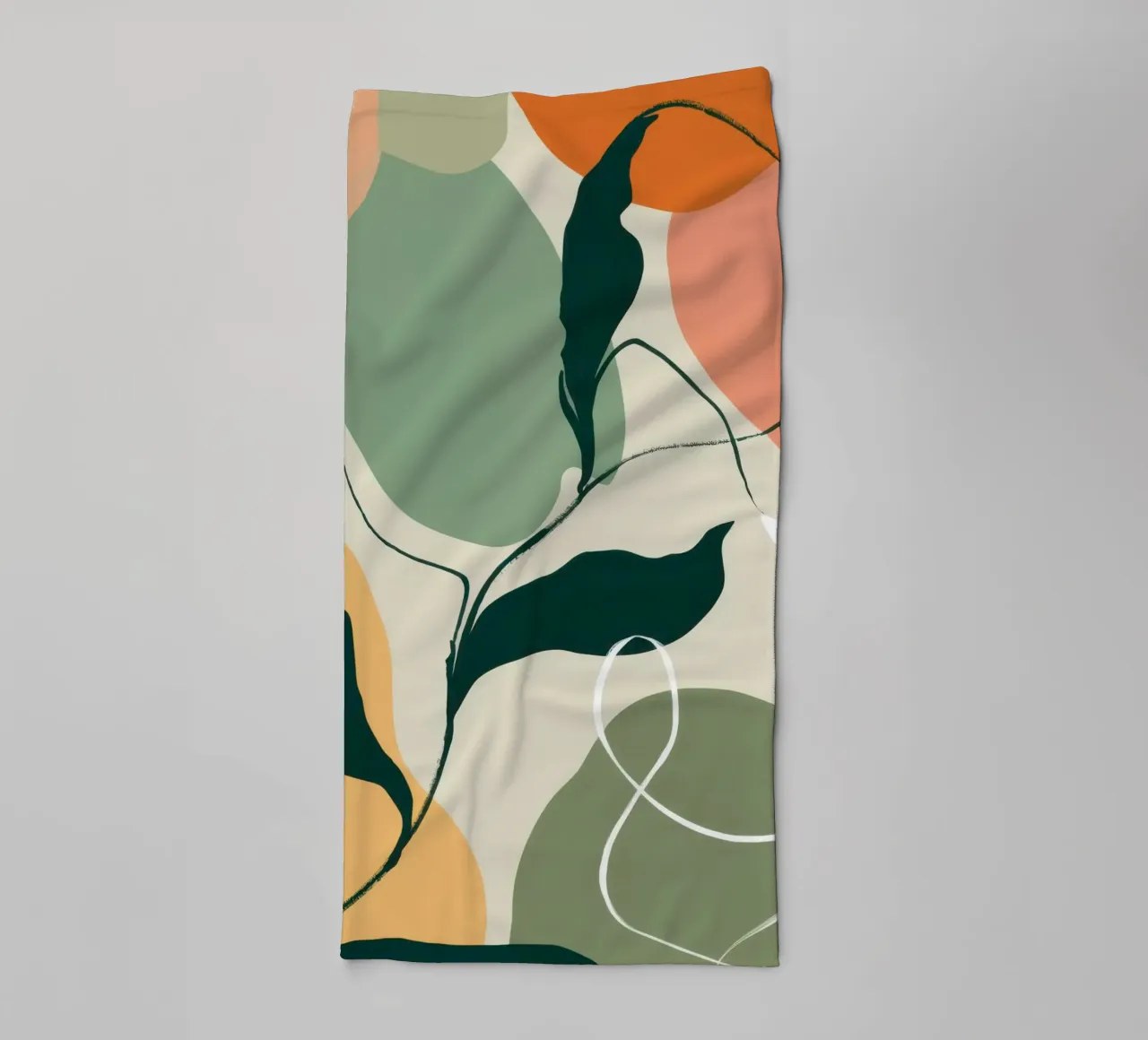 Linear Botanical Sketch towel by Sky Velour