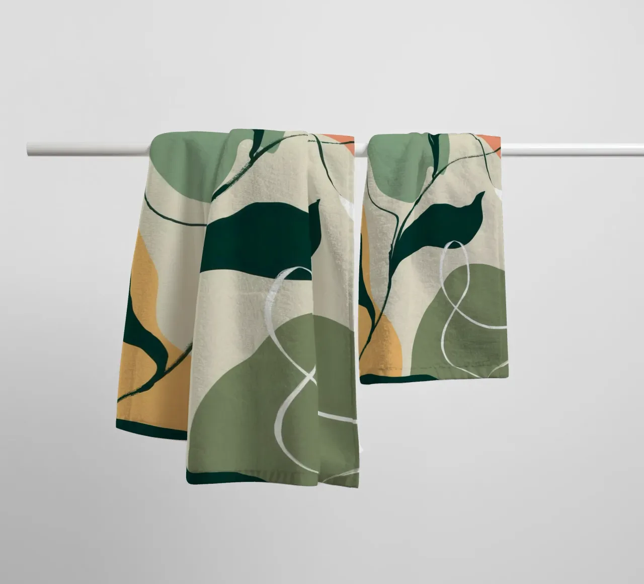 Linear Botanical Sketch towel by Sky Velour