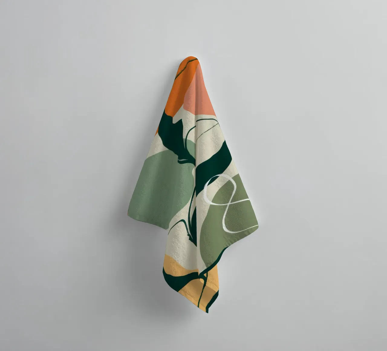 Linear Botanical Sketch towel by Sky Velour