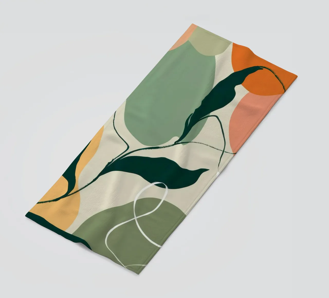 Schizzo botanico lineare telo mare da Sky Velour