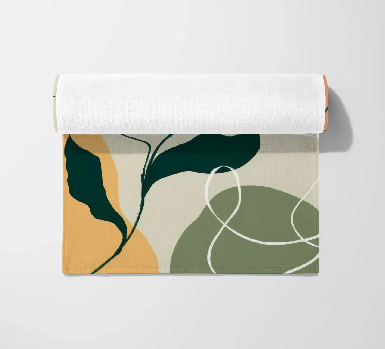 Schizzo botanico lineare telo mare da Sky Velour