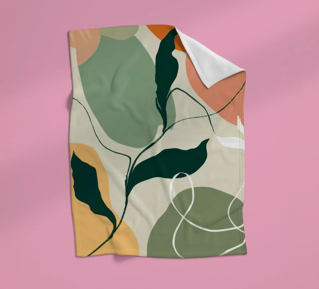 Schizzo botanico lineare coperta in pile da Sky Velour