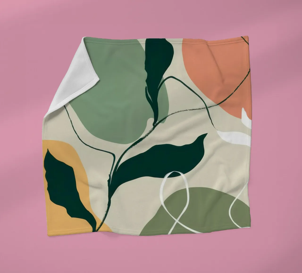 Schizzo botanico lineare coperta in pile da Sky Velour