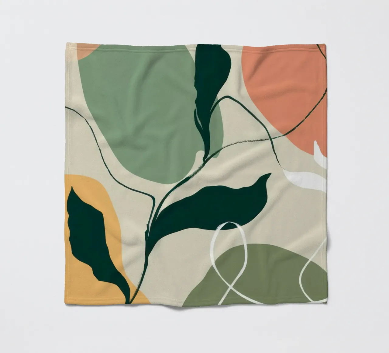 Schizzo botanico lineare coperta in pile da Sky Velour