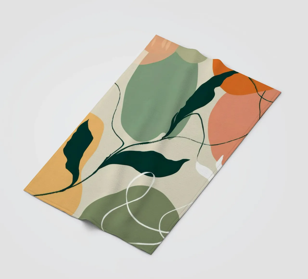 Schizzo botanico lineare coperta in pile da Sky Velour