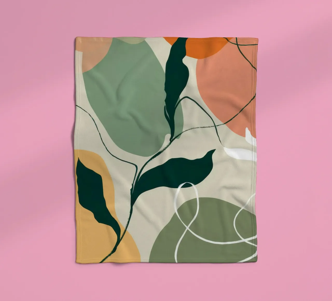 Schizzo botanico lineare coperta in pile da Sky Velour