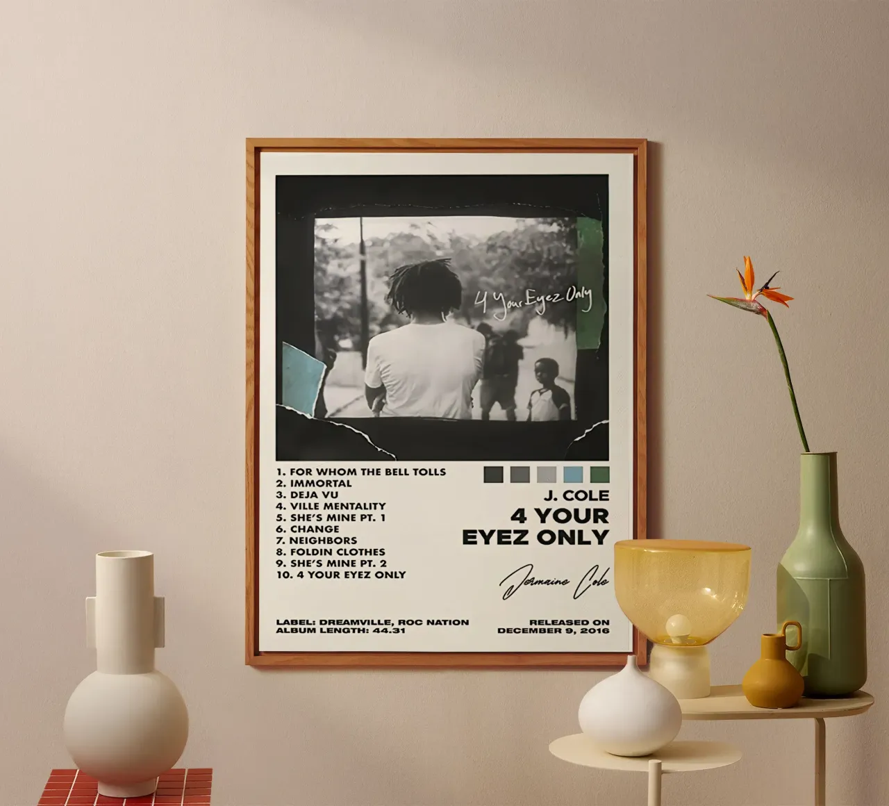 J.Cole 4 Your Eyez Only Tracklists alluminio dibond da Banda Neira