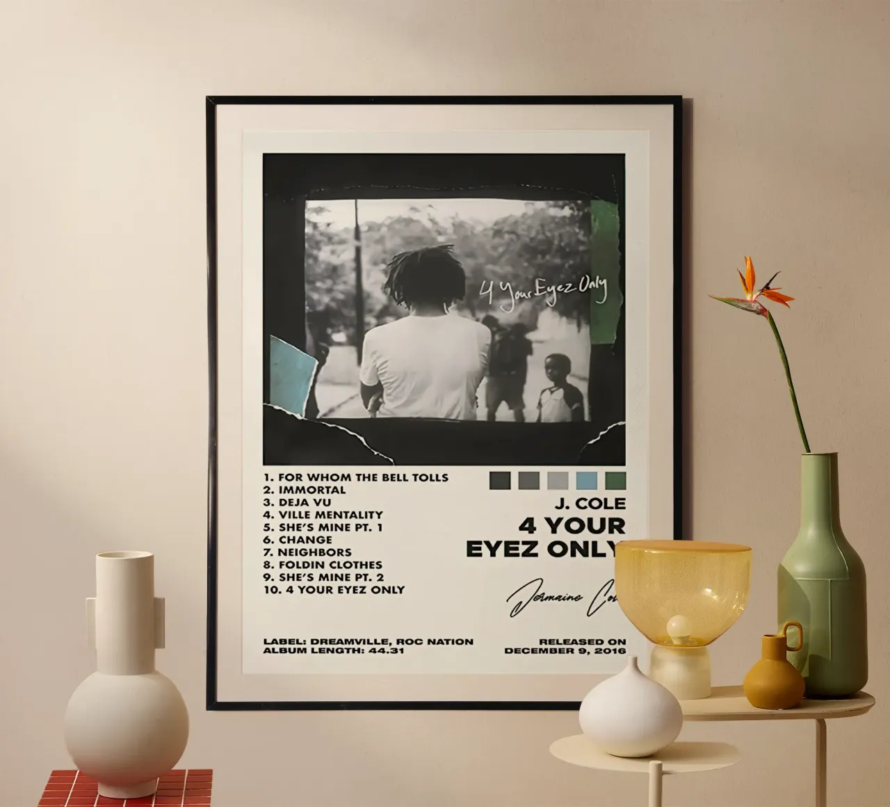 J.Cole 4 Your Eyez Only Tracklists carta hahnemühle da Banda Neira