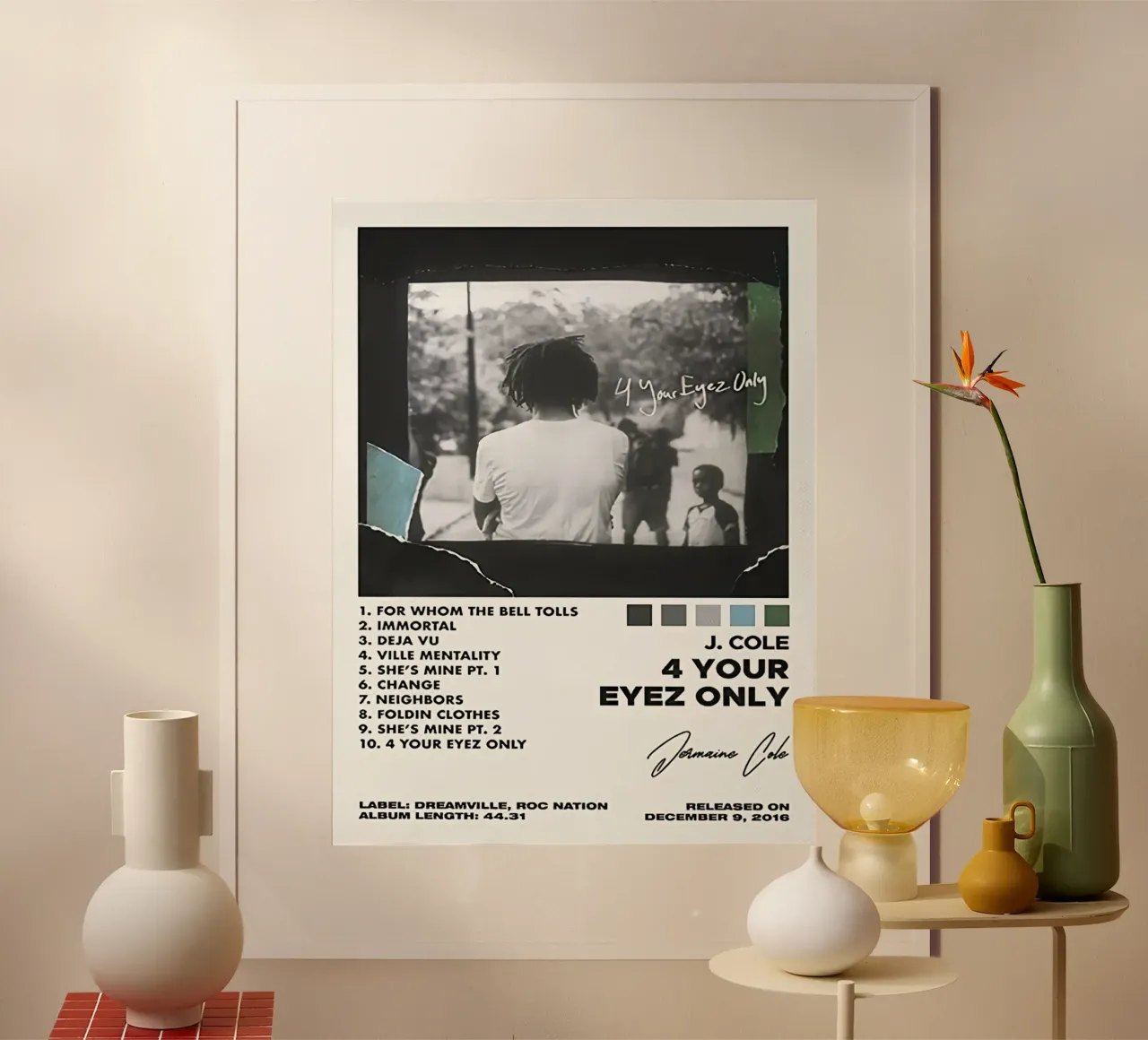 J.Cole 4 Your Eyez Only Tracklists carta hahnemühle da Banda Neira