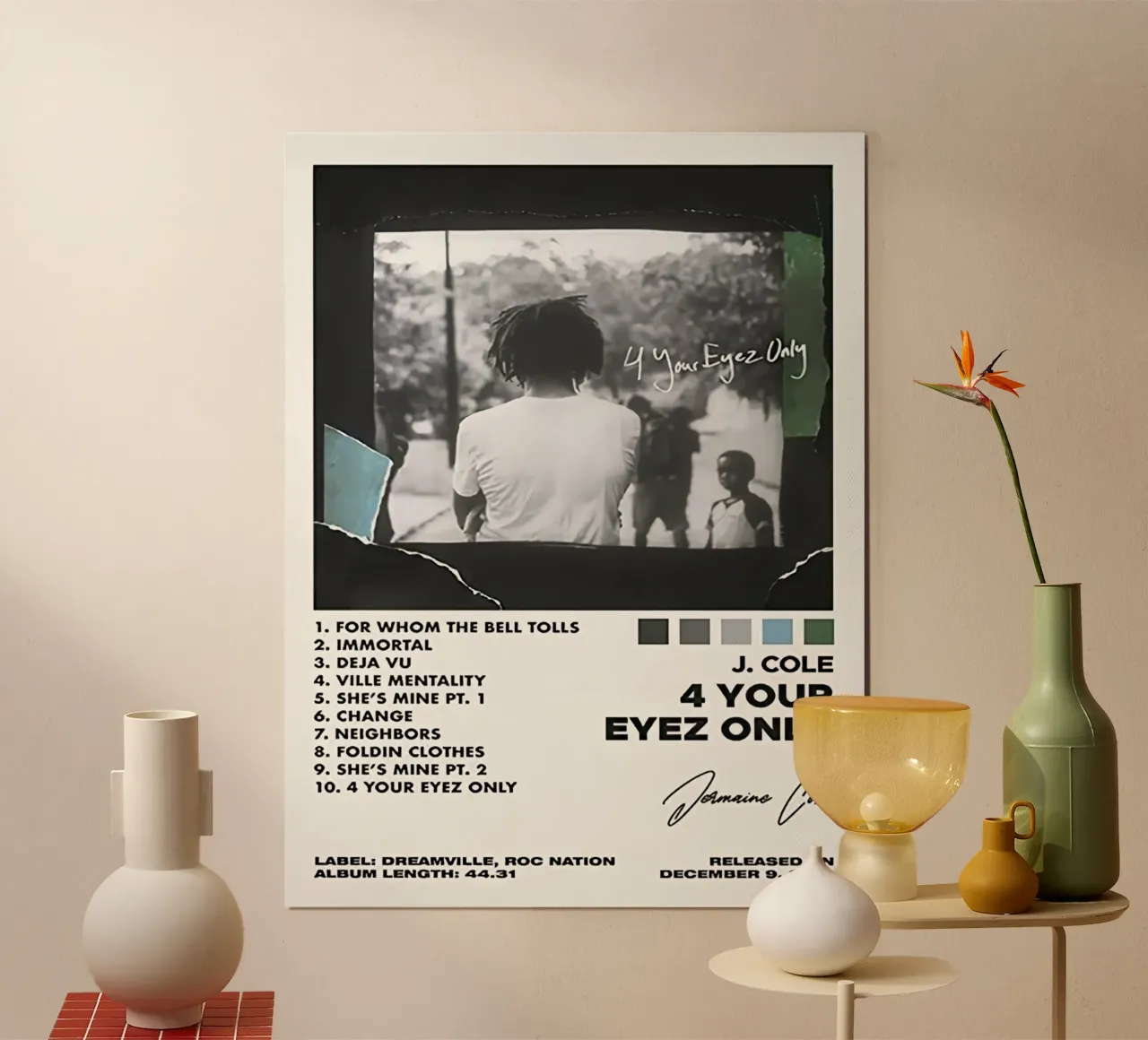 J.Cole 4 Your Eyez Only Tracklists carta hahnemühle da Banda Neira