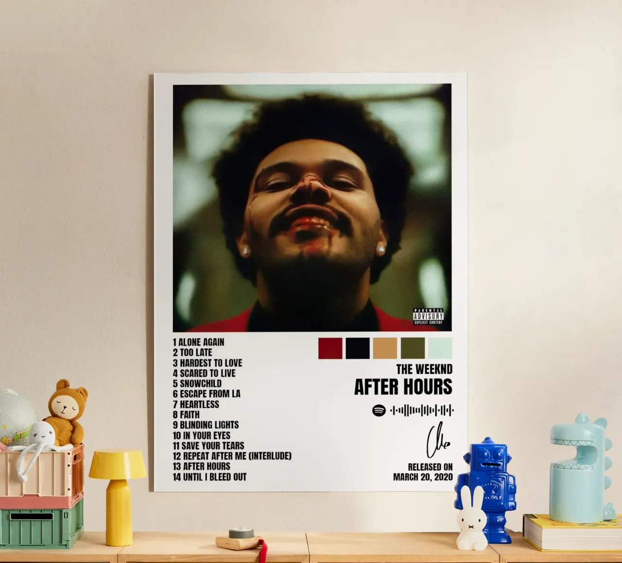 The Weeknd After Hours Tracklists plexiglass da Banda Neira
