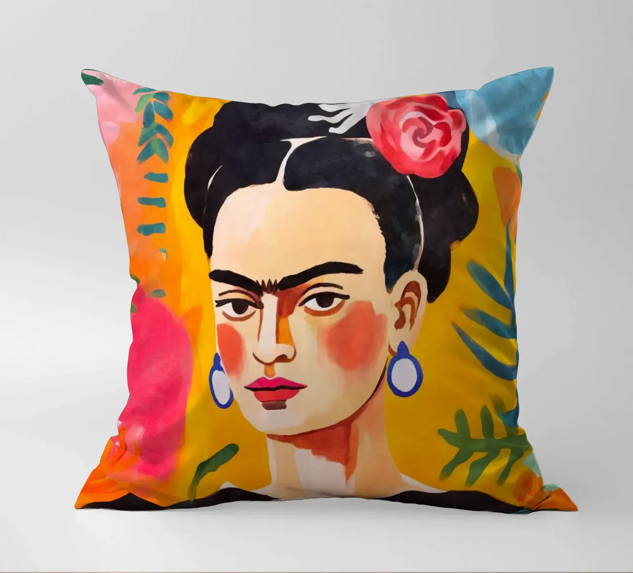 I fiori della resilienza: Un ritratto del coraggio artistico cuscino da Andrea Haase Modern Home