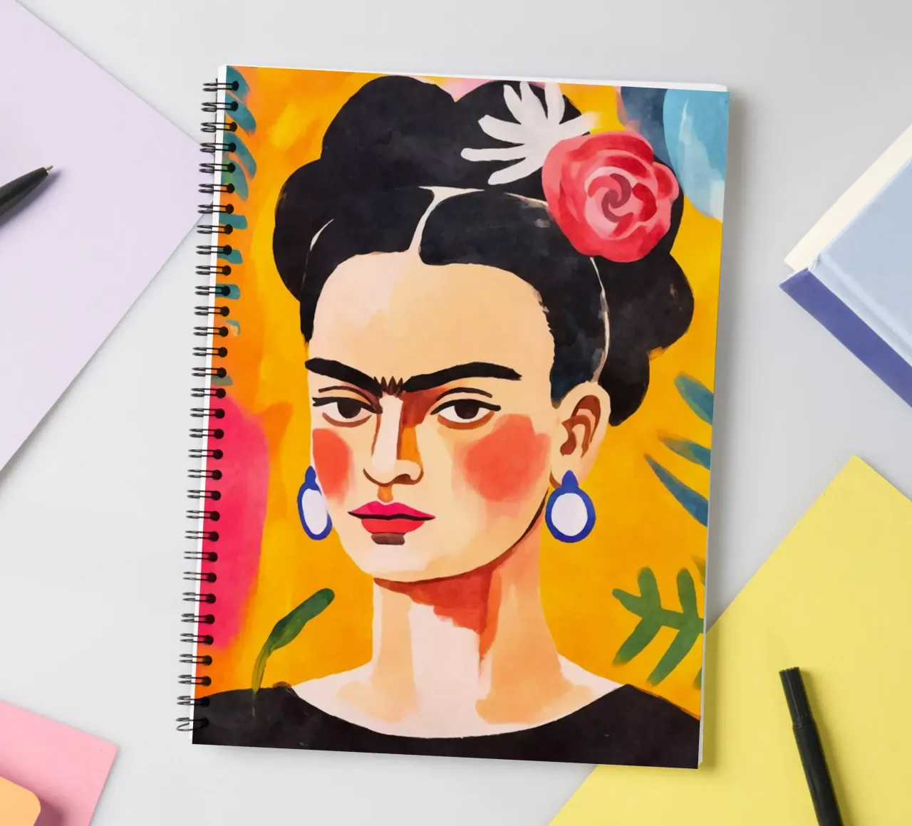 Blooms of Resilience: A Portrait of Artistic Courage spiral notebook by Andrea Haase Modern Home