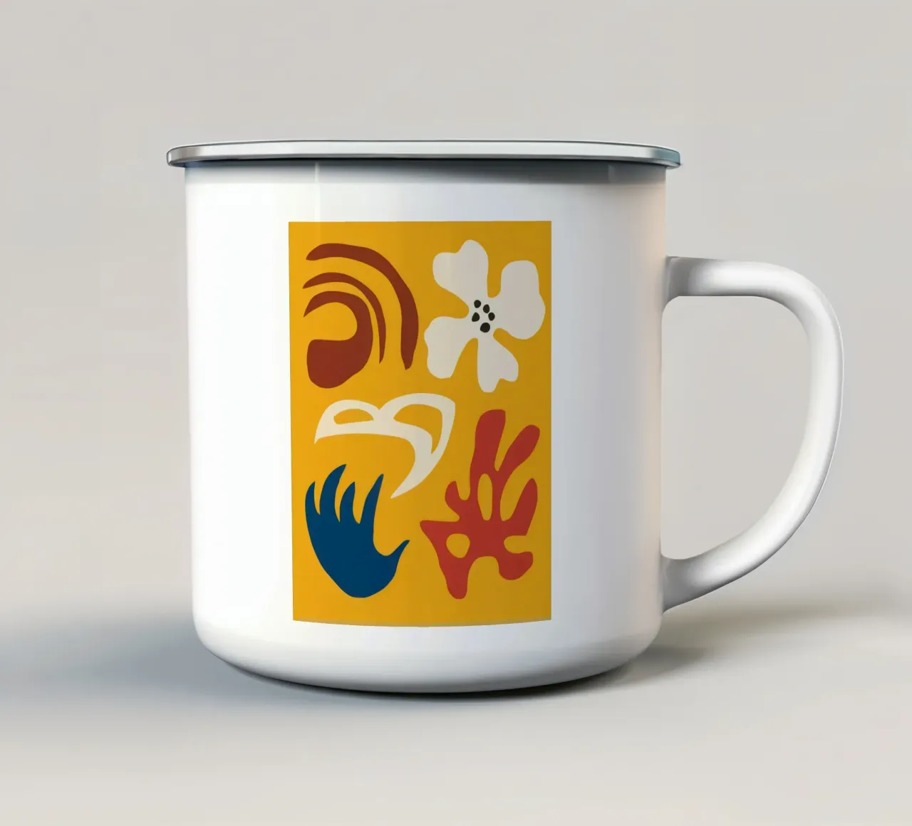 Sole e mano astratti tazza in smalto da Sky Velour